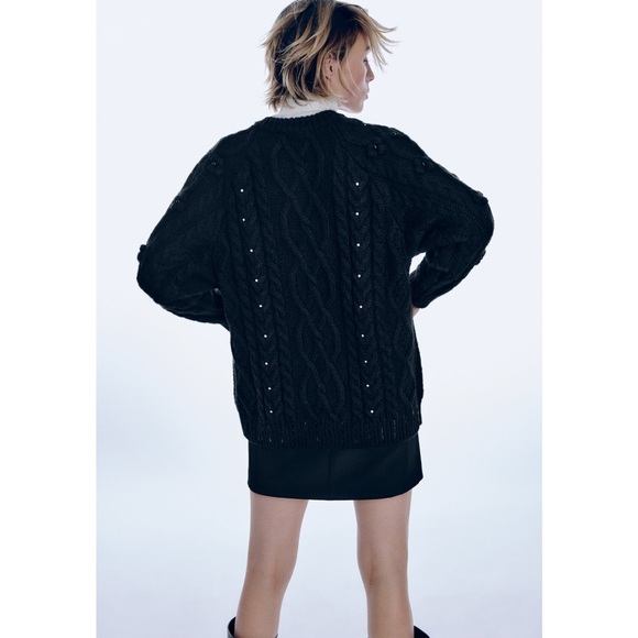 Zara BEJEWELED KNIT CARDIGAN - Picture 5 of 6